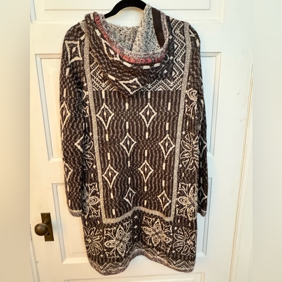 Free People Hooded Cardigan - Brown and Cream - Picture 5 of 6